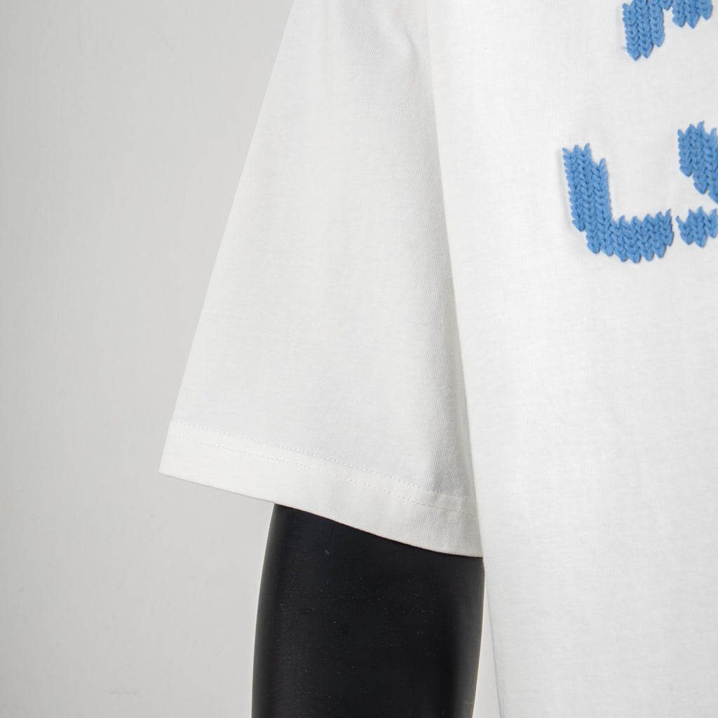 Louis Vuitton T-shirt in white with short sleeve and curved hem