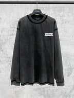 Balenciaga long-sleeve crewneck T-shirt, black, small chest logo patch
