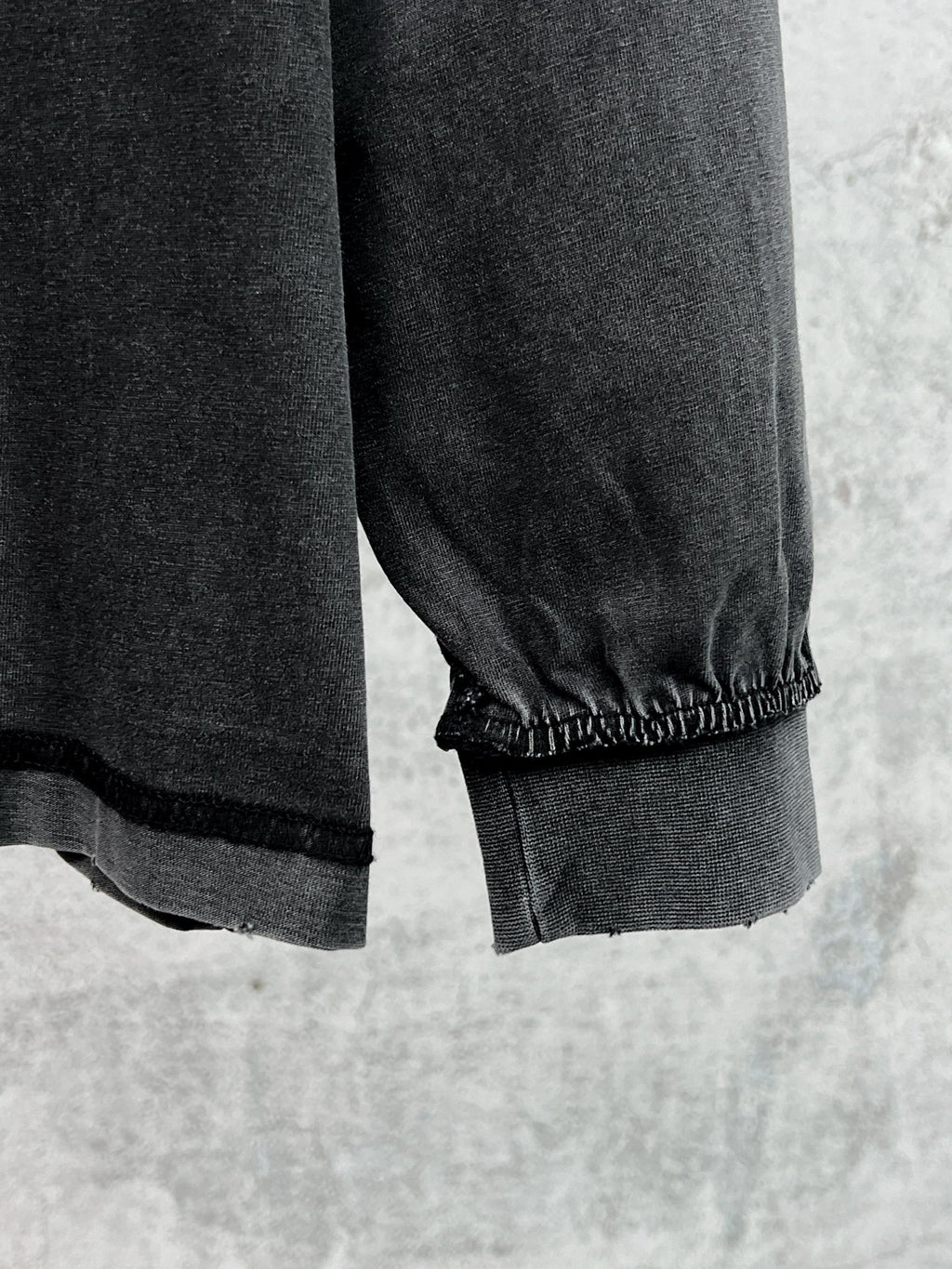 Balenciaga black long-sleeve T-shirt with elastic cuff and hem detail