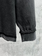 Balenciaga black long-sleeve T-shirt with elastic cuff and hem detail