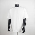Louis Vuitton white short-sleeve T-shirt with crew neck, plain front.