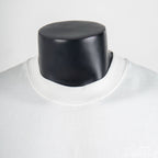 White crewneck T-shirt collar detail
