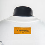 Louis Vuitton white T-shirt back collar with rectangular size label