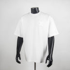 White short-sleeve T-shirt with small chest logo detail