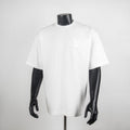 White crewneck T-shirt with small Louis Vuitton logo on left chest