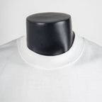 White crewneck T-shirt with ribbed collar detail