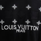 Black T-shirt with Louis Vuitton Prais logo and cross motifs