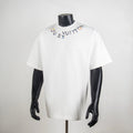 Louis Vuitton T-shirt in white with colorful logo print and crew neck.