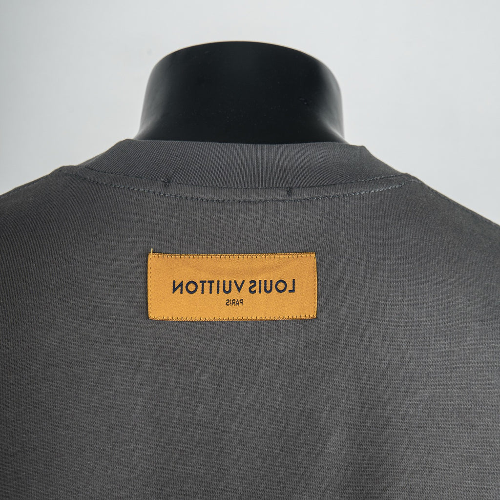 Louis Vuitton crew-neck T-shirt back neckline with yellow brand label