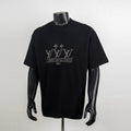 Louis Vuitton black T-shirt with rhinestone logo graphic and crew neckline