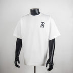 White short-sleeve T-shirt with front Louis Vuitton logo patch