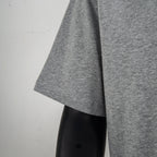 Heather gray T-shirt sleeve and side hem detail