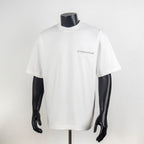 White crew-neck T-shirt with short sleeves and Louis Vuitton logo on chest