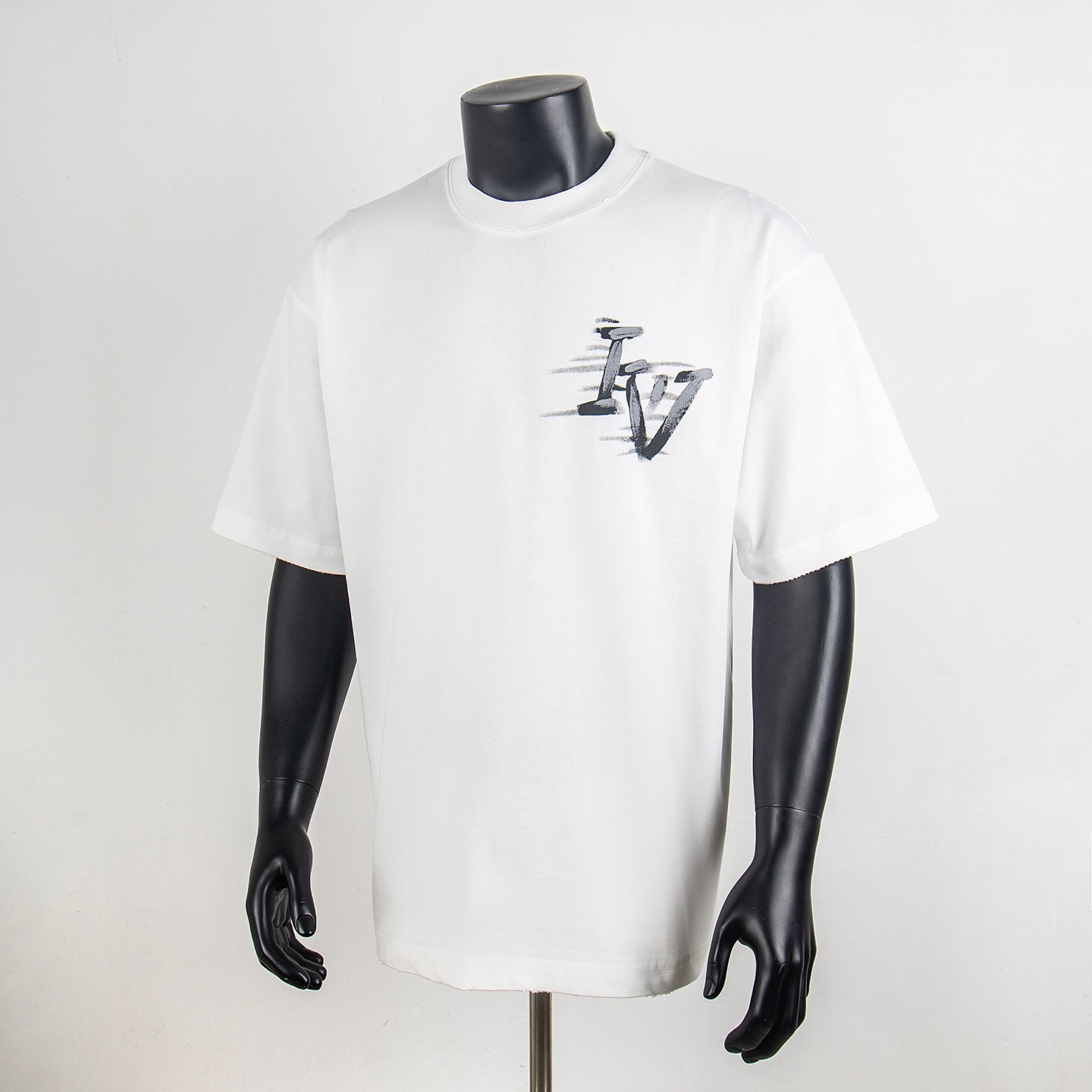 Louis Vuitton white graphic T-shirt with small chest logo print