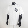 White short-sleeve T-shirt with graphic logo on chest