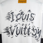 White T-shirt with oversized back logo text graphic