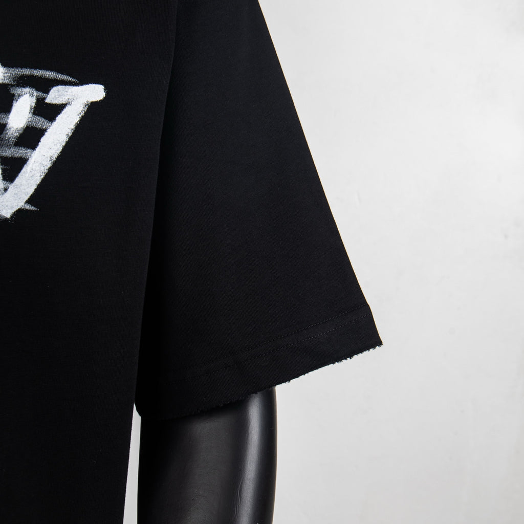 Louis Vuitton T-shirt, black short sleeve and curved side hem