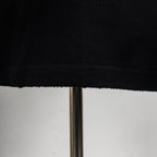 Black T-shirt bottom hem with visible stitching