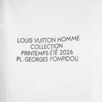 White T-shirt with Louis Vuitton Homme collection text print