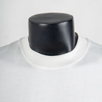 White crewneck T-shirt with close-up crew collar