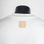 Louis Vuitton white T-shirt back neckline with rectangular branded logo patch
