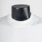 White Louis Vuitton T-shirt close-up of crew neckline and collar seam