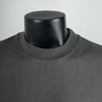 Louis Vuitton short-sleeve t-shirt neckline close-up, dark gray crew neck