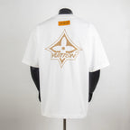 Louis Vuitton white T-shirt with large gold diamond logo on back