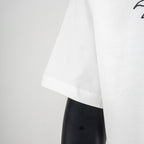 White T-shirt short sleeve and draped hem