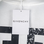 Givenchy white T-shirt with hanging tag over chest and logo graphic