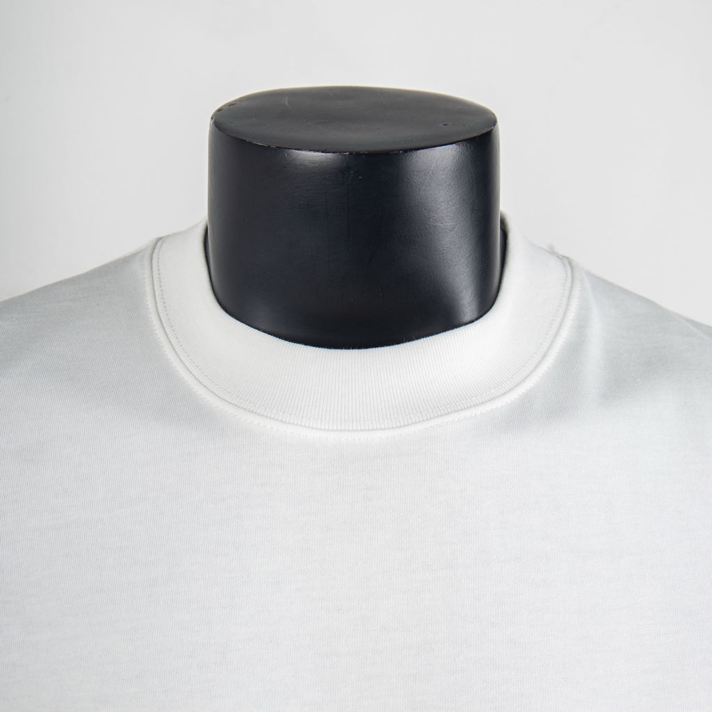 Givenchy white crew-neck T-shirt collar close-up on mannequin
