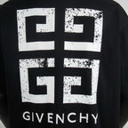 Black T-shirt back with large white distressed square graphic