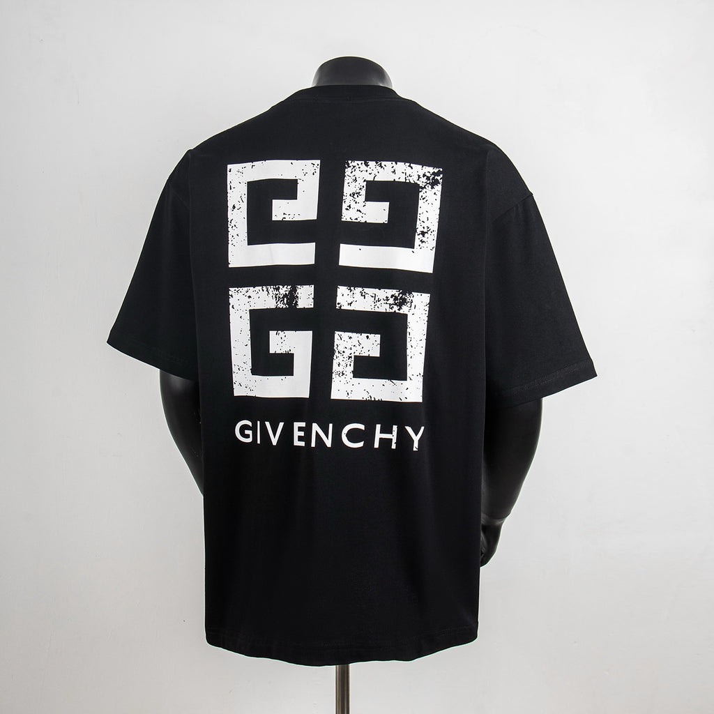Black Givenchy T-shirt with large back logo graphic and GIVENCHY text