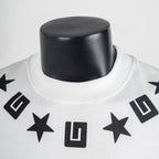 Givenchy white T-shirt neckline with black geometric star print