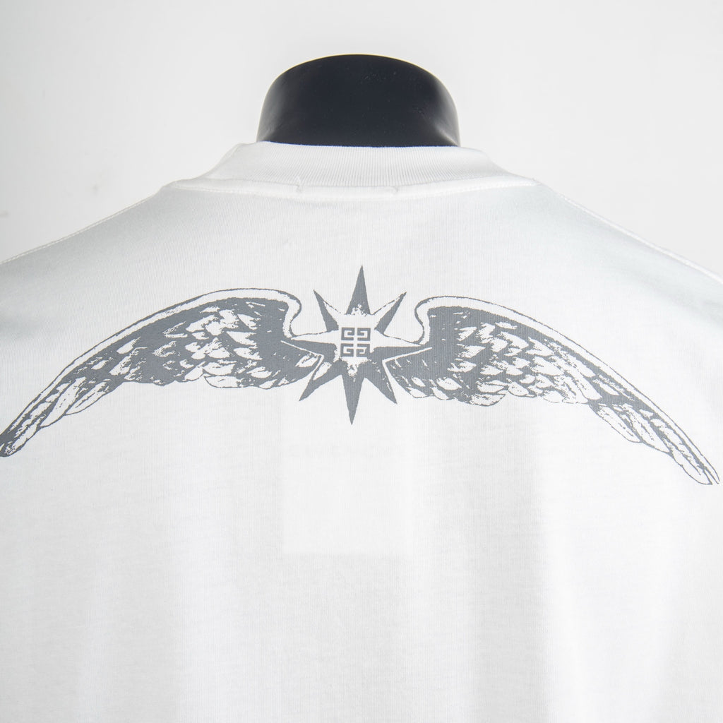 Givenchy white T-shirt back with winged star emblem