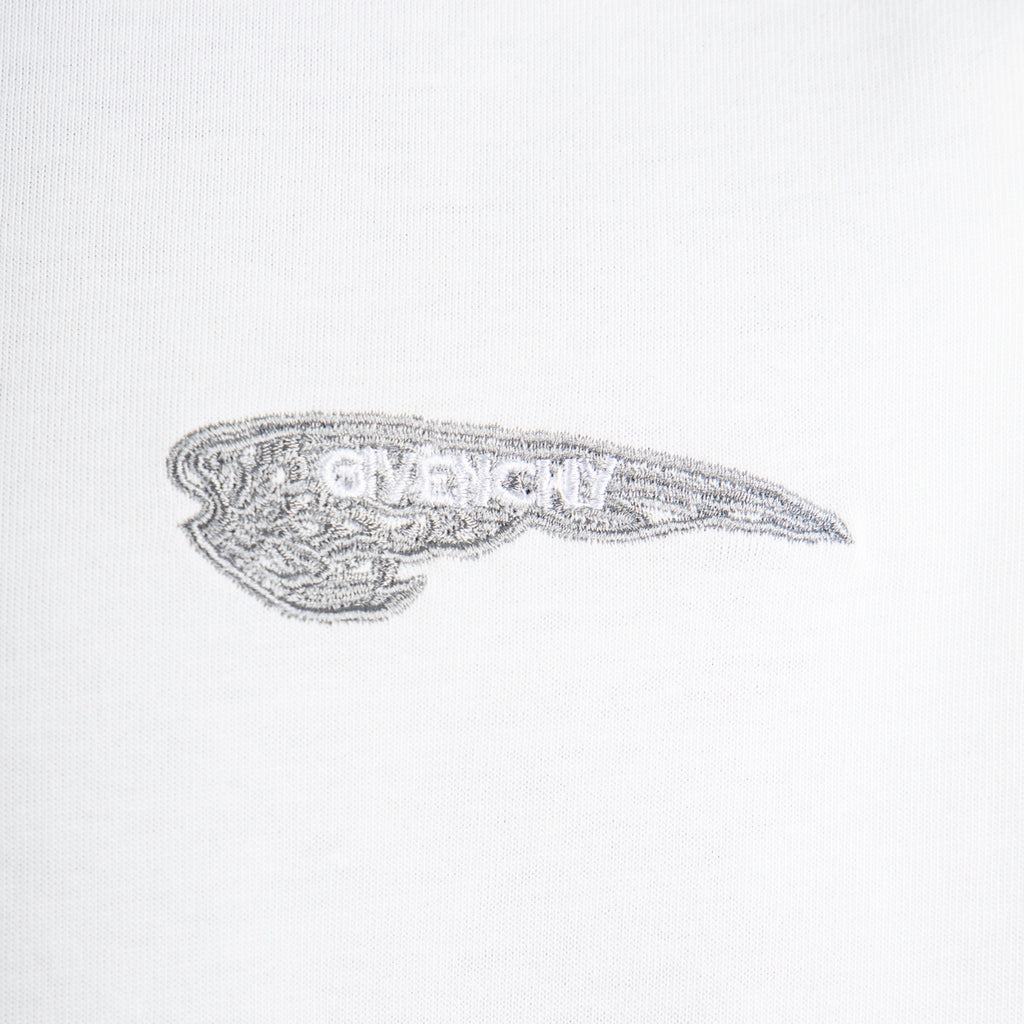 White T-shirt chest wing graphic with GIVENCHY lettering
