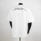 White short-sleeve T-shirt with large back winged star graphic