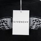 Givenchy black crewneck T-shirt with hanging GIVENCHY tag attached.