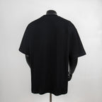 Black crewneck T-shirt, back view