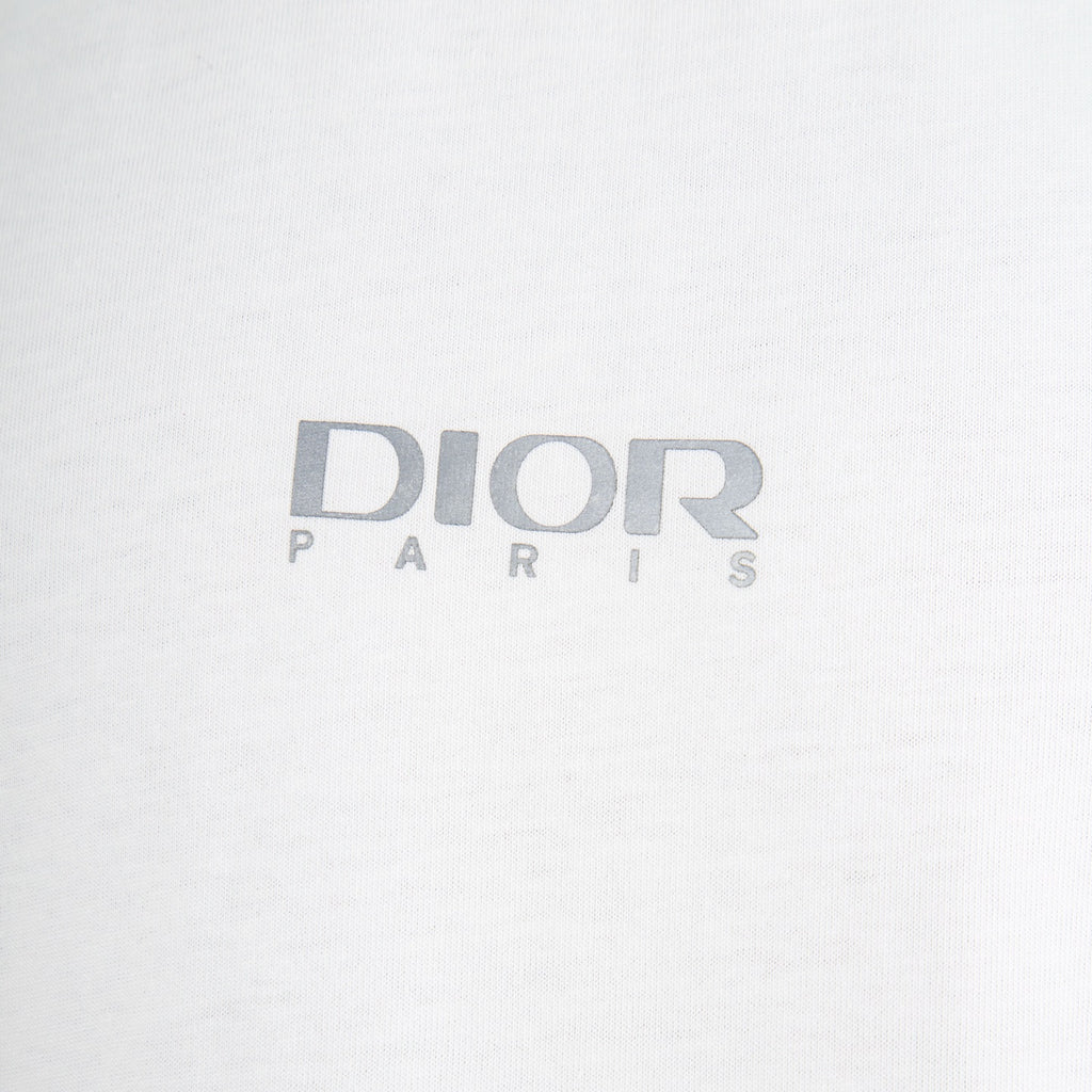 White Dior T-shirt chest logo reading DIOR PARIS