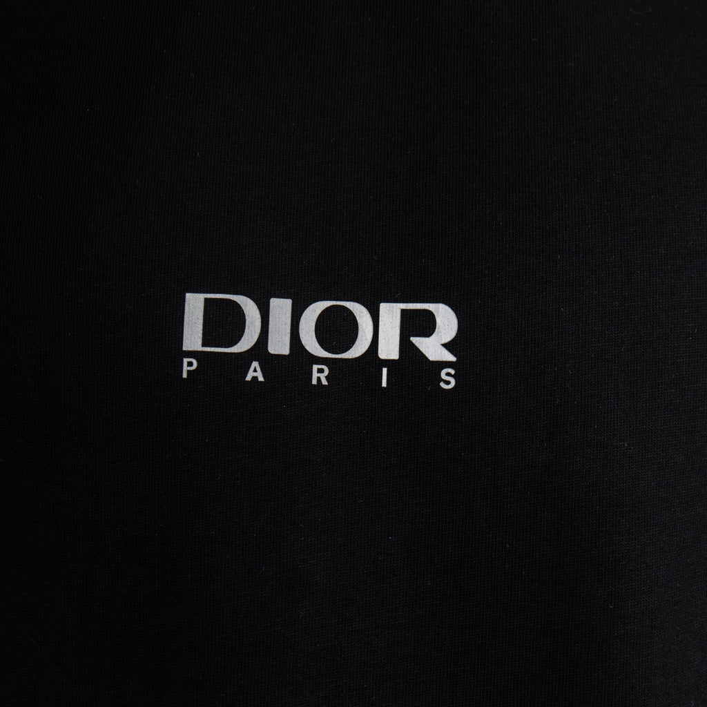 Black Dior T-shirt chest logo text