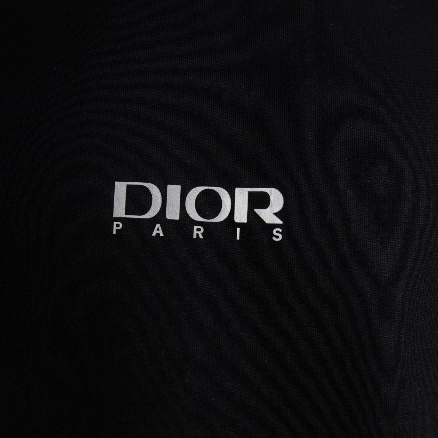 Black Dior T-shirt chest logo text