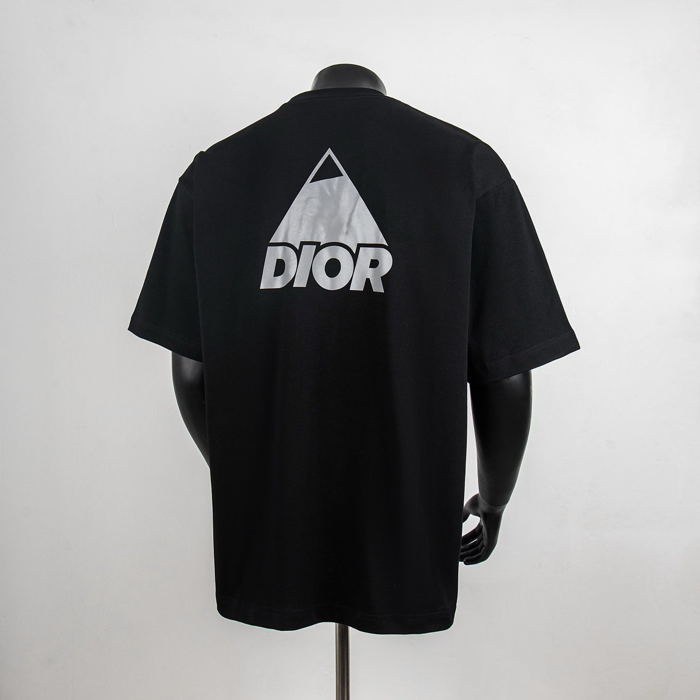 Black Dior T-shirt with large back DIOR logo and triangle emblem