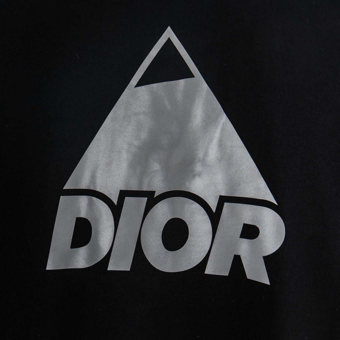 Black T-shirt with DIOR logo and triangle graphic