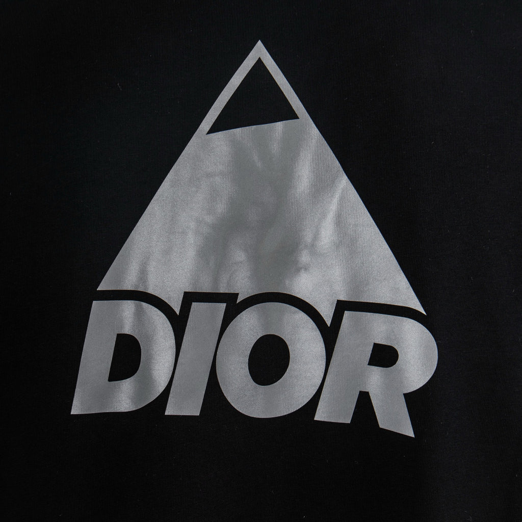 Black T-shirt with large DIOR logo triangle print