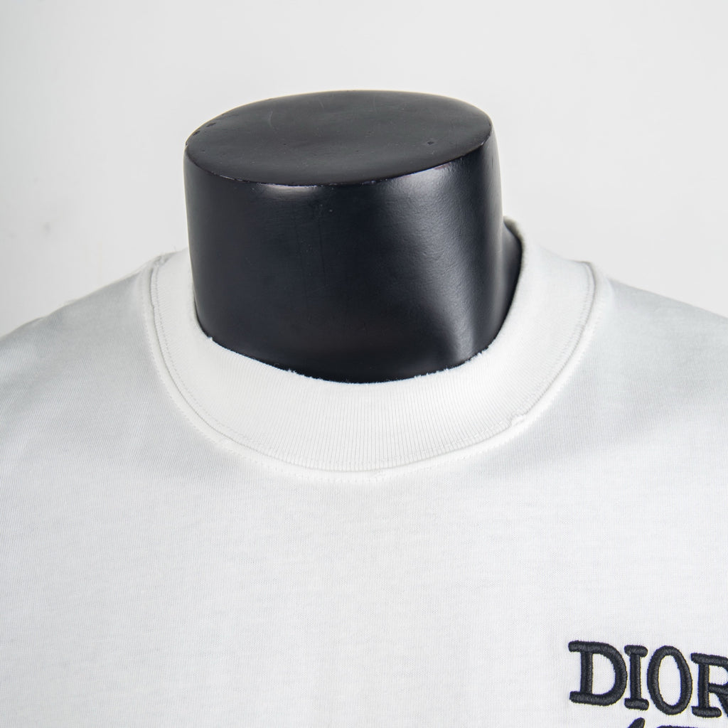 White T-shirt crew neck with DIOR 47 logo detail