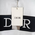 White T-shirt with hanging Dior logo tag