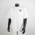 White short-sleeve T-shirt with "DIOR" 47 logo on chest