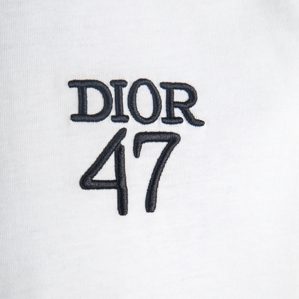 DIOR 47 graphic on white short-sleeve T-shirt