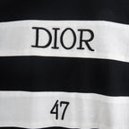 Black T-shirt with white DIOR strap and 47 print